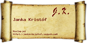 Janka Kristóf névjegykártya