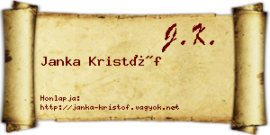 Janka Kristóf névjegykártya